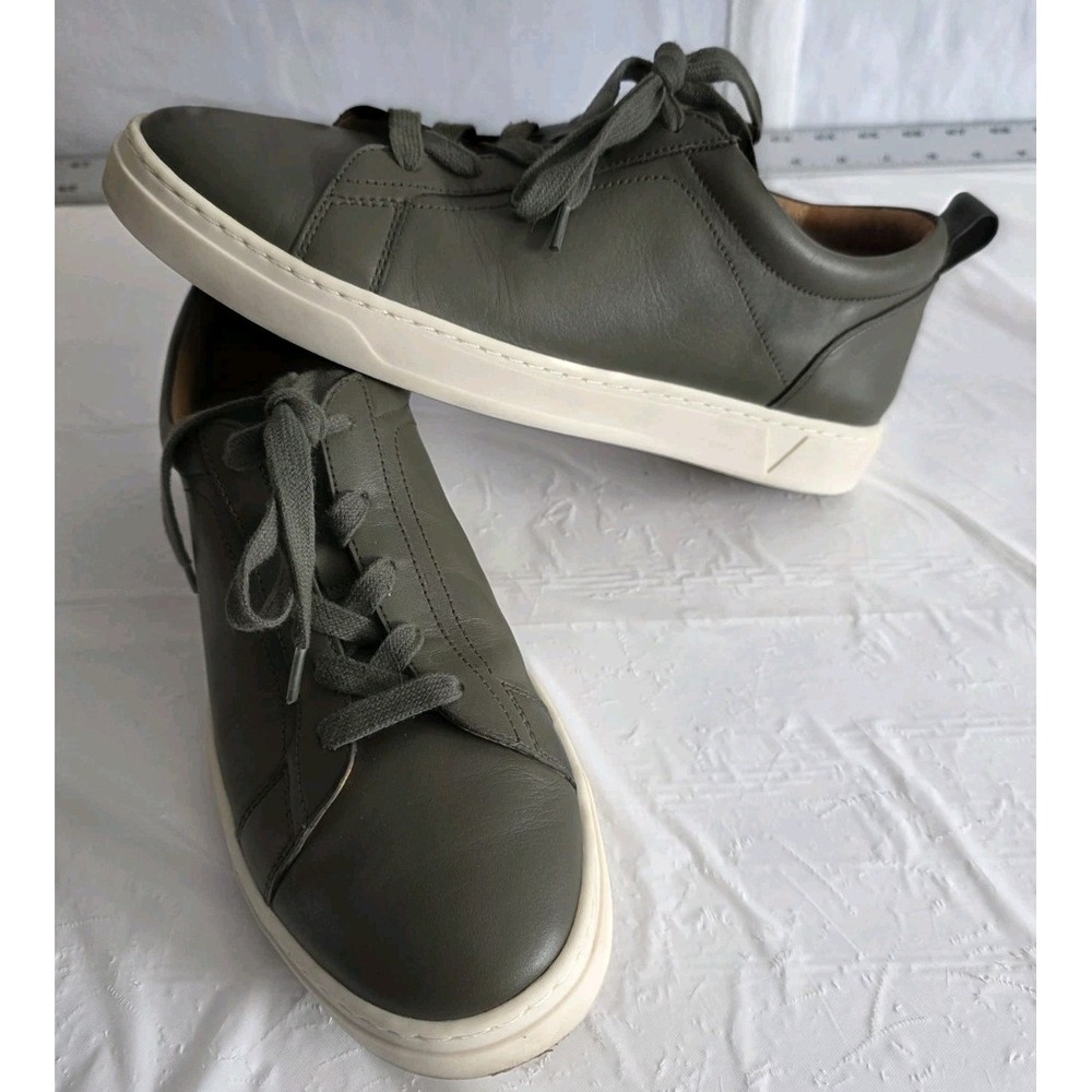 Vionic Mens SZ 8 Lucas Green Leather Comfort Orthotic Lace Up Walking Sneaker